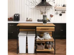 Hot SoBuy Kücheninsel Sideboard Kommode Küchenschrank Flurschrank Vintage FSB71-PF