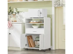 Outlet SoBuy Küchenschrank Küchenwagen Mikrowellenschrank Servierwagen FSB09-W