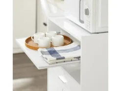 Outlet SoBuy Küchenschrank Küchenwagen Mikrowellenschrank Servierwagen FSB09-W