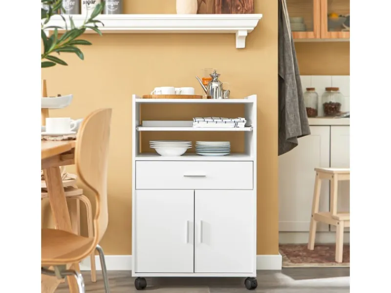 Outlet SoBuy Küchenschrank Küchenwagen Mikrowellenschrank Servierwagen FSB09-W