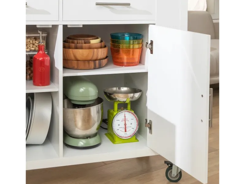 Clearance SoBuy Küchenwagen mit Edelstahlplatte Kücheninsel Rollwagen Weiß FKW108-W