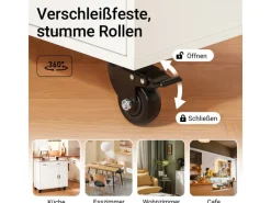 Outlet SoBuy Küchenwagen mit Gewürzregal Sideboard Küchenschrank 105x92x46cm Weiß-Natur FKW126-WN