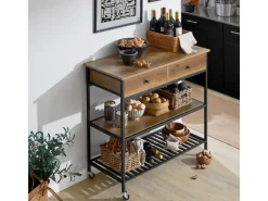 SoBuy Küchenwagen Servierwagen Rollwagen Barwagen Küchenregal FKW112-PF