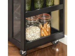 Discount SoBuy Küchenwagen Servierwagen mit 3 Ablagefächern Küchenregal 60x90x40cm Schwarz FKW75-SCH
