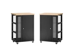 Discount SoBuy Küchenwagen Servierwagen mit 3 Ablagefächern Küchenregal 60x90x40cm Schwarz FKW75-SCH