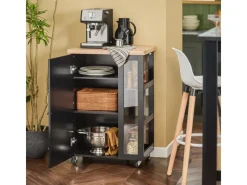 Discount SoBuy Küchenwagen Servierwagen mit 3 Ablagefächern Küchenregal 60x90x40cm Schwarz FKW75-SCH