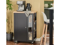 Discount SoBuy Küchenwagen Servierwagen mit 3 Ablagefächern Küchenregal 60x90x40cm Schwarz FKW75-SCH