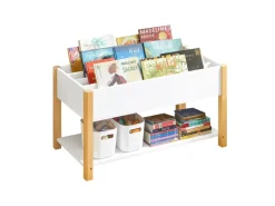 SoBuy Kinder Bücherregal Kinderregal mit Ablagen Aufbewahrungsregal Weiß KMB35-W