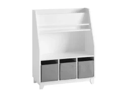 Outlet SoBuy Kinder Bücherregal Kinderregal mit Ablagen Aufbewahrungsregal Weiß KMB34-W