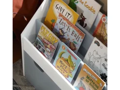 SoBuy Kinder Bücherregal Kinderregal mit 3 Ablagen Spielzeugtruhe Weiß KMB17-HG