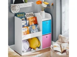 SoBuy Kinder Bücherregal Kinderregal mit 5 Ablagen Spielzeugregal Weiß KMB37-F
