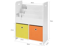 Clearance SoBuy Kinder Bücherregal Kinderregal mit 3 Ablagen Spielzeugregal Weiß KMB27-W
