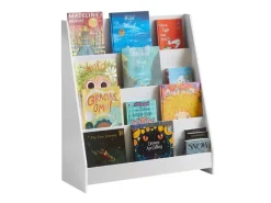 SoBuy Kinder Bücherregal Kinderregal Zeitungsständer mit 4 Ablagen Weiß KMB32-W