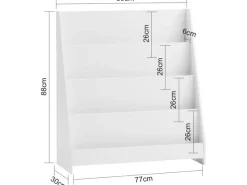 SoBuy Kinder Bücherregal Kinderregal Zeitungsständer mit 4 Ablagen Weiß KMB32-W