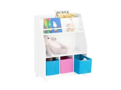 Clearance SoBuy Kinder Bücherregal Kinderregal mit Ablagen Aufbewahrungsregal Weiß KMB34-F