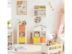 SoBuy Kinder Bücherregal mit Haus-Design Kinderregal Spielzeugregal Weiß KMB49-W
