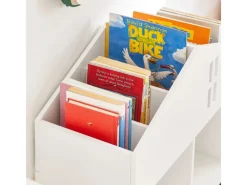SoBuy Kinder Bücherregal mit Haus-Design Kinderregal Spielzeugregal Weiß KMB49-W