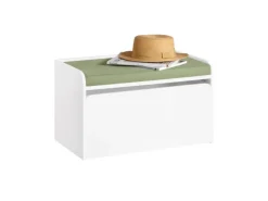 SoBuy Kinder Spielzeugtruhe Spielzeugkiste Aufbewahrungsbox Schuhbank KMB80-W