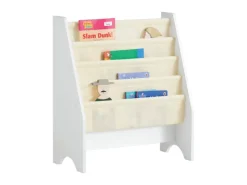 Clearance SoBuy Kinder-Bücherregal Zeitungsständer mit 4 Ablagen Kinderregal Weiß FRG225-W