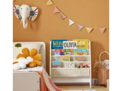 Clearance SoBuy Kinder-Bücherregal Zeitungsständer mit 4 Ablagen Kinderregal Weiß FRG225-W