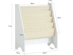 Clearance SoBuy Kinder-Bücherregal Zeitungsständer mit 4 Ablagen Kinderregal Weiß FRG225-W