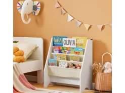 Clearance SoBuy Kinder-Bücherregal Zeitungsständer mit 4 Ablagen Kinderregal Weiß FRG225-W