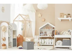 Clearance SoBuy Kinderkleiderschrank mit 3 Haken Kleiderständer mit Box KMB40-W Weiß