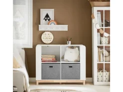 SoBuy Kinderregal Bücherregal Kinderzimmer Aufbewahrungsregal Weiß KMB85-W