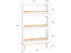 SoBuy Kinderregal Bücherregal für Kinder Wandregal Aufbewahrungsregal KMB77-W