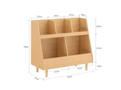 New SoBuy Kinderregal mit 5 Fächern Bücherregal Aufbewahrungsregal KMB111-N Natur