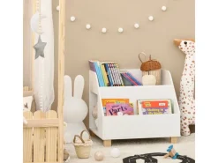 SoBuy Kinderregal mit 3 Fächern Spielzeugregal Bücherregal Standregal KMB54-W