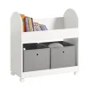 Sale SoBuy Kinderregal mit 2 Stoffboxen Bücherregal Aufbewahrungsregal KMB53-W