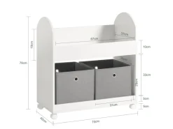 Sale SoBuy Kinderregal mit 2 Stoffboxen Bücherregal Aufbewahrungsregal KMB53-W