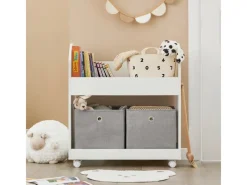 Sale SoBuy Kinderregal mit 2 Stoffboxen Bücherregal Aufbewahrungsregal KMB53-W
