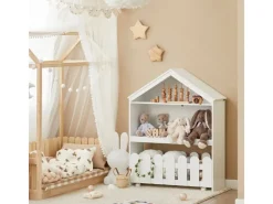 Clearance SoBuy Kinderregal Set 2-teilig Aufbewahrungsregal für Kinder Bücherregal KMB52-W