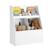 SoBuy Kinderregal Spielzeugtruhe Bücherregal Aufbewahrungsregal Weiß KMB83-W