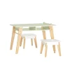 SoBuy Kindertisch mit 2 Stühlen Kindersitzgruppe mit Stauraum Maltisch KMB92-GR