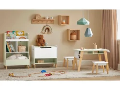 SoBuy Kindertisch mit 2 Stühlen Kindersitzgruppe mit Stauraum Maltisch KMB92-GR