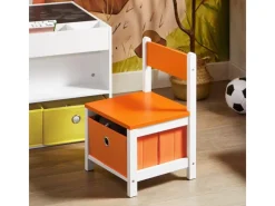 SoBuy Kindertisch mit 2 Stühlen Kindersitzgruppe Spieltisch Stauraum KMB75-K-W