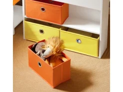 SoBuy Kindertisch mit 2 Stühlen Kindersitzgruppe Spieltisch Stauraum KMB75-K-W