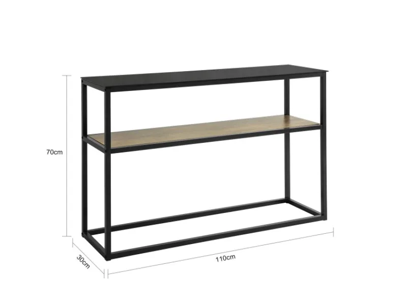 SoBuy Konsolentisch Glasoberfläche Flurtisch Sideboard Beistelltisch FSB43-SCH