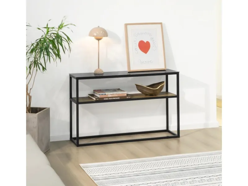 SoBuy Konsolentisch Glasoberfläche Flurtisch Sideboard Beistelltisch FSB43-SCH