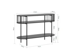SoBuy Konsolentisch mit Ablagefächern für Flur oder Wohnzimmer 110×76×39cm Schwarz FSB90-SCH
