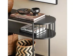 SoBuy Konsolentisch mit Ablagefächern für Flur oder Wohnzimmer 110×76×39cm Schwarz FSB90-SCH