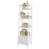 Best SoBuy Leiterregal mit Ablagen und Schublade MDF Weiß FRG116-K-W