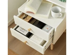 Best SoBuy Moderner Nachttisch mit 2 Schubladen Beistelltisch 43x81x36cm Weiß FBT100-W