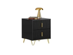 Outlet SoBuy Nachttisch mit 2 Schubladen Sofatisch Beistelltisch Schwarz FBT115-SCH