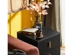 Outlet SoBuy Nachttisch mit 2 Schubladen Sofatisch Beistelltisch Schwarz FBT115-SCH