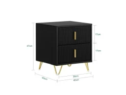 Outlet SoBuy Nachttisch mit 2 Schubladen Sofatisch Beistelltisch Schwarz FBT115-SCH