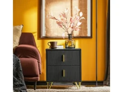 Outlet SoBuy Nachttisch mit 2 Schubladen Sofatisch Beistelltisch Schwarz FBT115-SCH